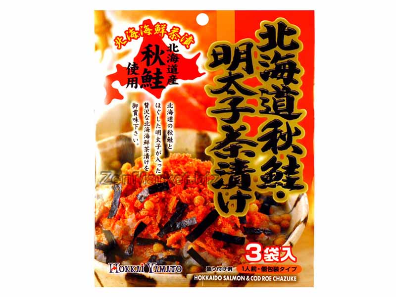 Condimento Chazuke al Salmone e Mentaiko Piccante (3 Bustine), Hokkai Yamato
