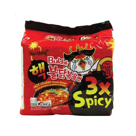 Samyang Extreme 3x Spicy Buldak Pollo Piccante Ramen (5 Pacchetti) 700g