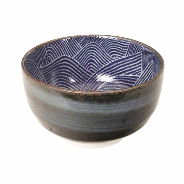 Seigaiha Blue Tayo Bowl 12.8x6.8cm 475ml