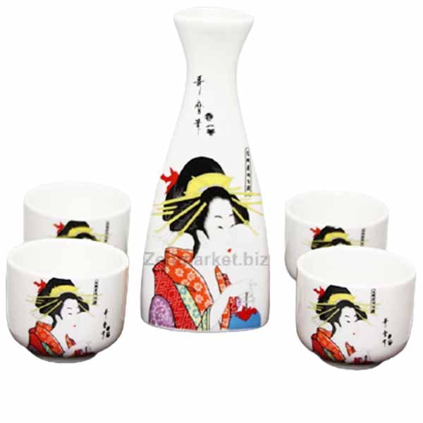 Set Sake Geisha con 4 Tazzine