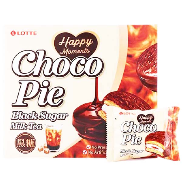 Choco Pie Black Sugar Milk Tea 336g(12 Monoporzioni), Lotte