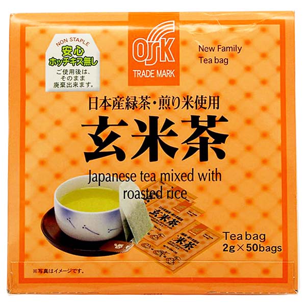 Tea Giapponese mischiato con Riso Arrosto 100g(50 Bustine), Osk