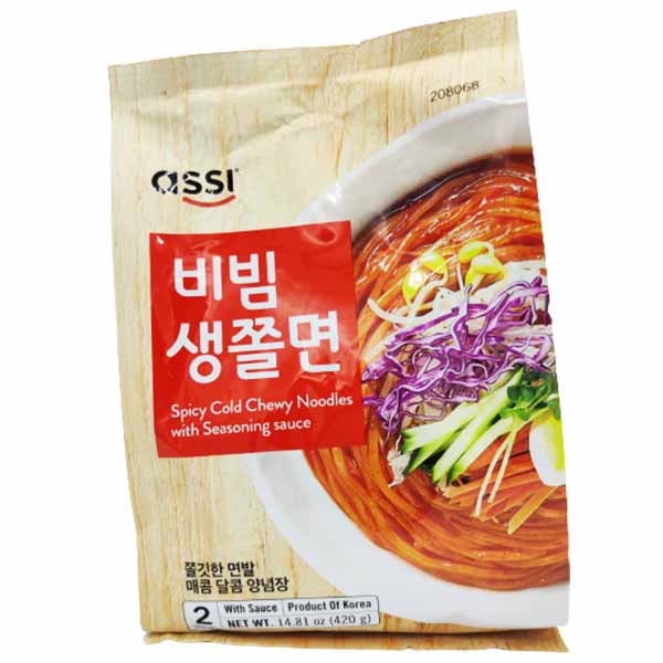 Noodles gommosi freddi e piccanti con salsa di condimento 420g, Jjolmyeon con Salsa, Assi