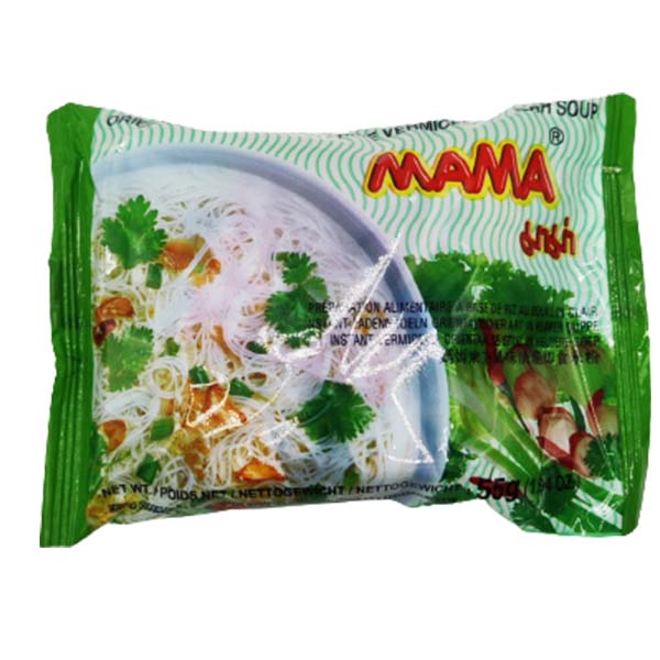 Vermicelli di riso istantanei in zuppa chiara in Stile Orientale 55g, Mama Brand SCADENZA 18 LUGLIO 2024