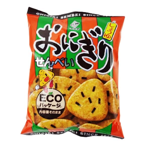 Cracker di riso Onigiri al gusto di salsa di soia e alghe 92g, Masuya
